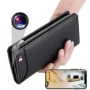 Portafoglio in pelle con microcamera WiFi Full HD nascosta